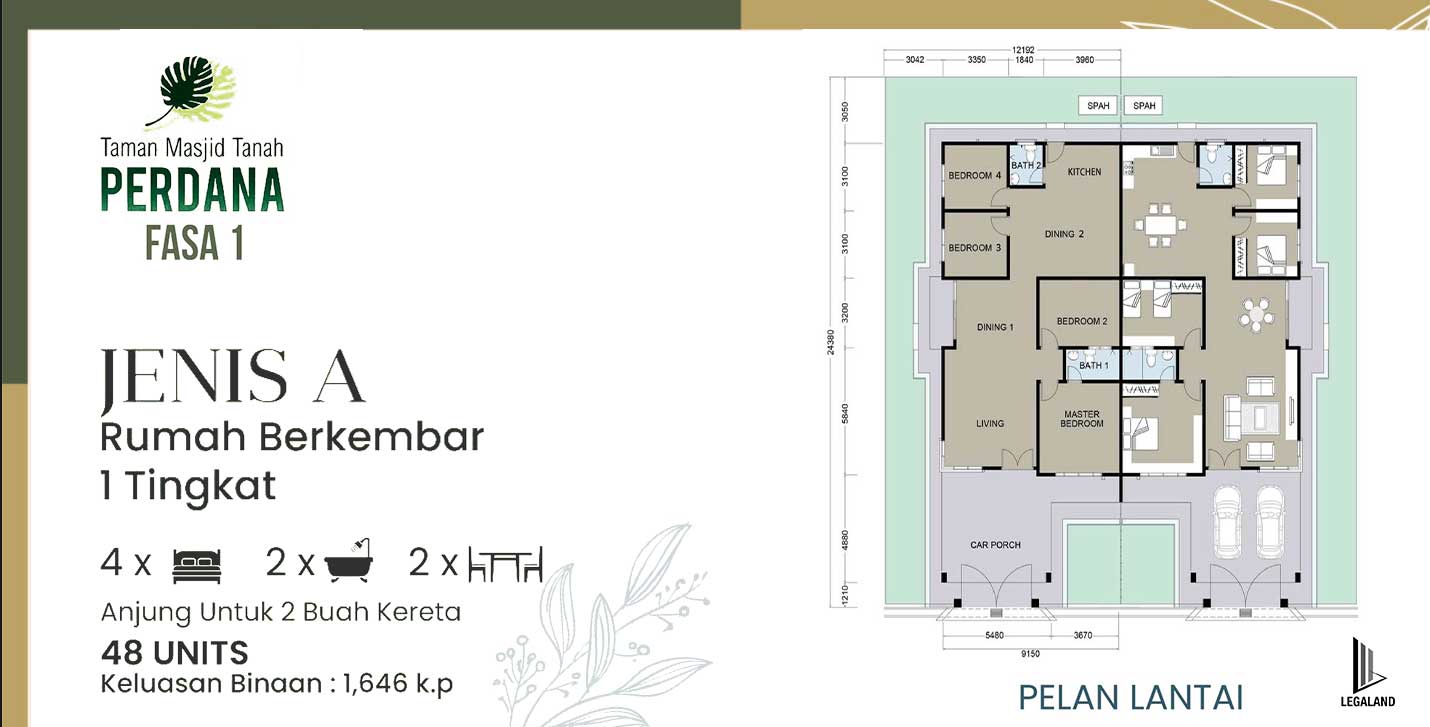taman masjib tanah perdana Legaland rumah berkembar melaka halkmilik kekal